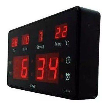 Imagem de Relógio De Parede Led Digital Temperatura Lelong Le-2115