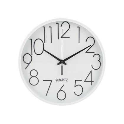 Imagem de Relógio de Parede Moderno 24cm Branco Prateado Elegante com Quartzo Preciso