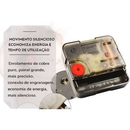 Imagem de Relógio De Parede Preto E Branco 25cm Silencioso Design Moderno Sala Quarto Escritório Cozinha