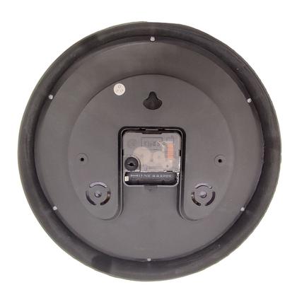 Imagem de Relógio De Parede Redondo C/ Termômetro Cinza Analógico 26cm