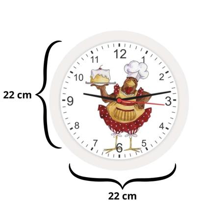 Imagem de Relógio de parede redondo galinha para cozinha jantar + NF
