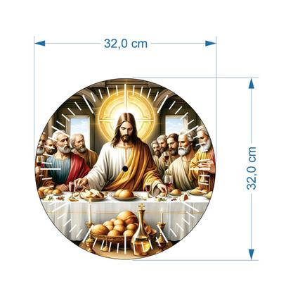 Imagem de Relógio De Parede Redondo Religioso Jesus Cristo Santa Ceia
