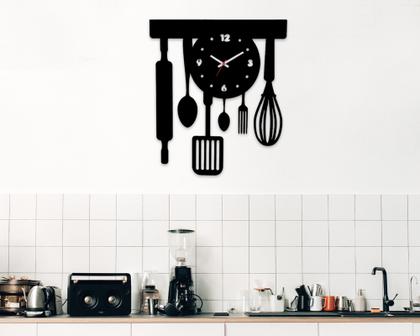 Imagem de Relógio de Parede Retro Cozinha Utensílios