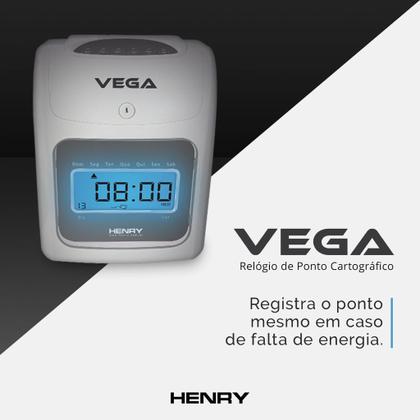 Imagem de Relógio de Ponto Cartográfico Vega com Bateria Marca Henry