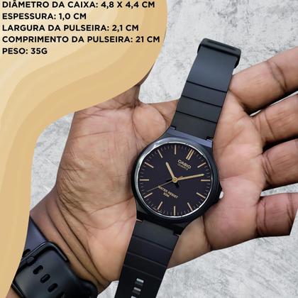 Imagem de Relógio de Pulso Casio Analógico Vintage Unissex Masculino Feminino Classico Redondo Preto a Prova Dágua MW-240-1E2VDF