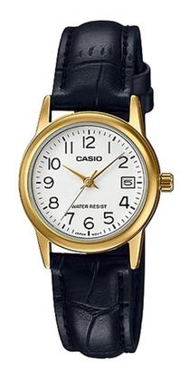 Imagem de Relógio de Pulso Casio Feminino Analógico Classico Dourado Pulseira de Couro Moderno Original Pequeno LTP-V002GL-7B2UDF