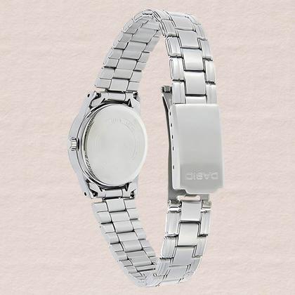 Imagem de Relógio de Pulso Casio Feminino Analógico Prata Redondo Leve Pequeno Casual Original LTP-V001D-1BUDF
