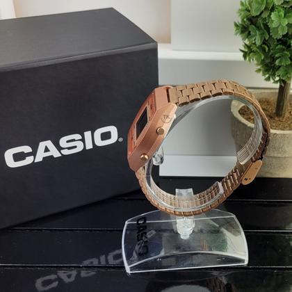 Imagem de Relógio de Pulso Casio Feminino Vintage Digital Rose Gold Retro Estiloso Calêndario Alarme Original B640WCG-5DF