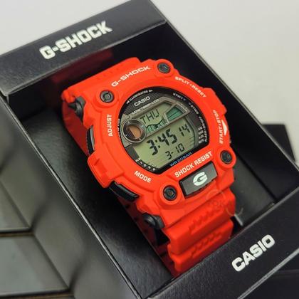 Imagem de Relógio de Pulso Casio G-Shock Masculino Digital Tábua de Marés Surf Prova dágua 200m Preto Azul Vermelho G-7900