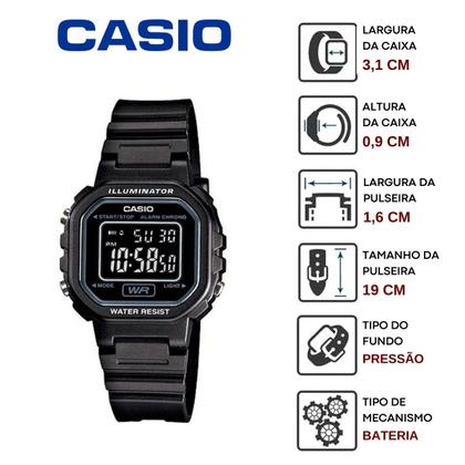 Imagem de Relógio de Pulso Casio Infantil Led Digital Prova Dagua 30m Preto Cinza Azul e Rosa