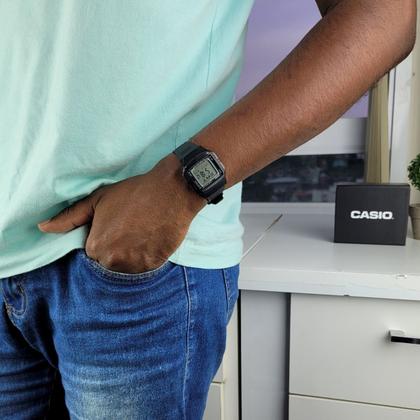 Imagem de Relógio de Pulso Casio Masculino Digital Prova Dágua 50 Metros 5 Alarmes Data Bank Agenda Hora Dupla Vintage Illuminator Preto DB-36-1AVDF