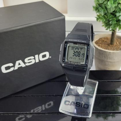 Imagem de Relógio de Pulso Casio Masculino Digital Prova Dágua 50 Metros 5 Alarmes Data Bank Agenda Hora Dupla Vintage Illuminator Preto DB-36-1AVDF