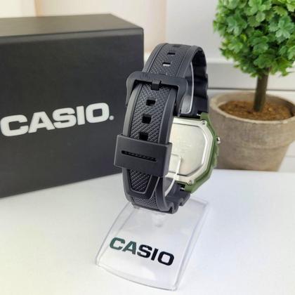 Imagem de Relógio de Pulso Casio Masculino Digital Prova Dágua 50 Metros Illuminator Quadrado Esportivo Verde W-218H-3AVDF + Chaveiro