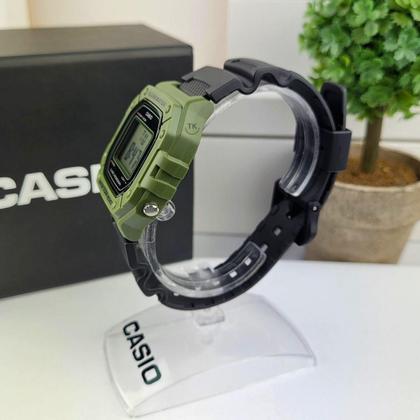 Imagem de Relógio de Pulso Casio Masculino Digital Prova Dágua 50 Metros Illuminator Quadrado Esportivo Verde W-218H-3AVDF + Chaveiro