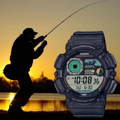 Relógio de Pulso Casio Masculino Tabua de Mares Fase da Lua Prova