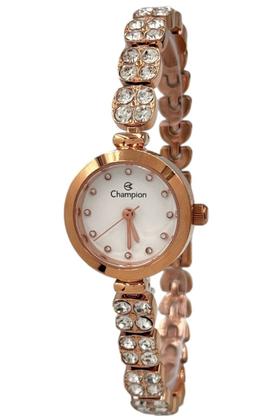 Imagem de Relógio de Pulso Champion Mini Feminino Rosê Pulseira Fina Com Zirconia