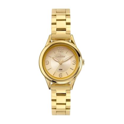 Imagem de Relógio de Pulso Condor Feminino Pequeno Analogico Aço Inóx COPC21 Dourado