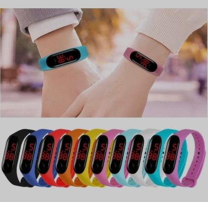 Imagem de Relógio de Pulso Digital Led Esportivo Adulto/Infantil Pulseira Bracelete Silicone Feminino/Masculino Sports Colorido
