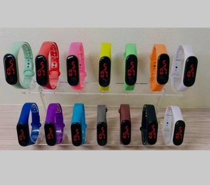 Imagem de Relógio de Pulso Digital Led Esportivo Adulto/Infantil Pulseira Bracelete Silicone Feminino/Masculino Sports Colorido