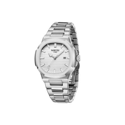 Imagem de Relógio de Pulso Elegante em Aço Inoxidável Prata  Design Redondo e Luminoso