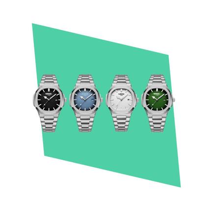 Imagem de Relógio de Pulso Elegante em Aço Inoxidável Prata  Design Redondo e Luminoso