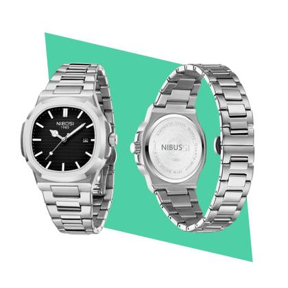 Imagem de Relógio de Pulso Elegante em Aço Inoxidável Prata  Design Redondo e Luminoso