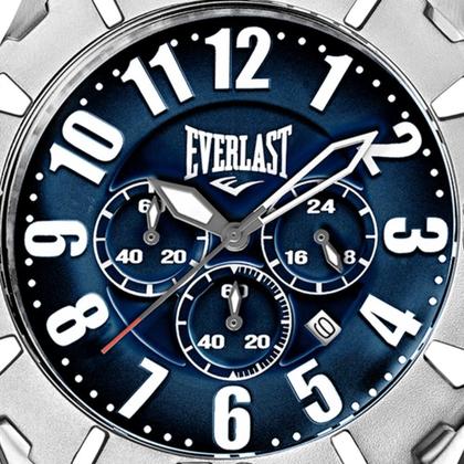 Imagem de Relógio de Pulso Everlast Cx Aço Pulseira Silicone Analógico