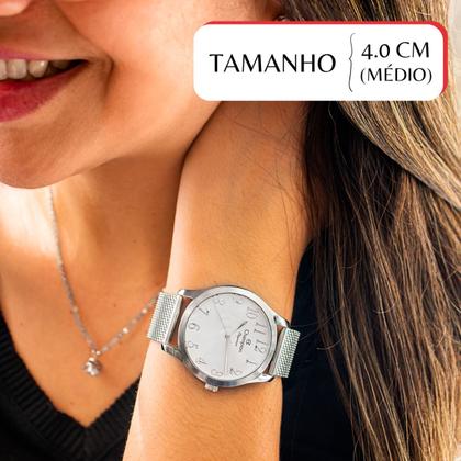 Imagem de Relógio de Pulso Feminino Champion Analógico Prata CN26019Q Colar e Brincos