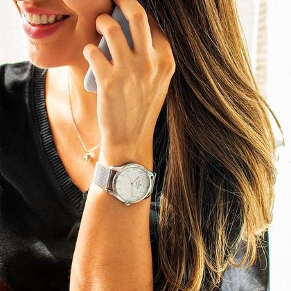 Imagem de Relógio de Pulso Feminino Champion Analógico Prata CN26019Q Colar e Brincos