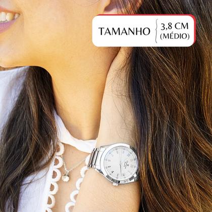 Imagem de Relógio de Pulso Feminino Champion Analógico Prata CN29409Q Colar e Brincos