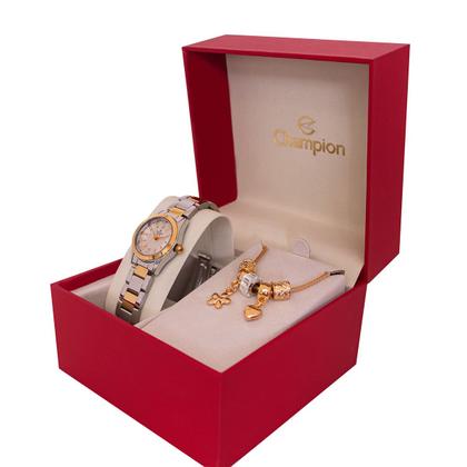 Imagem de Relógio de Pulso Feminino Champion Bicolor Mini CF24000S + Pulseira Berloques