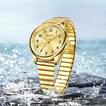 Imagem de Relógio De Pulso Feminino De Luxo À Prova d'Água Em Aço Inoxidável Quartz Elegante Casual Simples