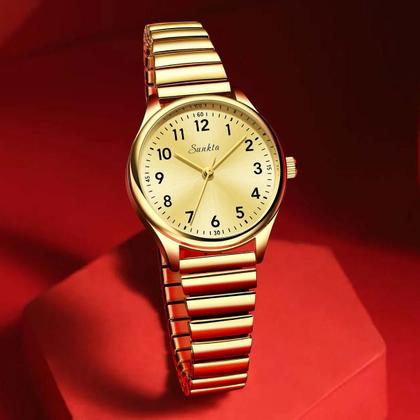 Imagem de Relógio De Pulso Feminino De Luxo À Prova d'Água Em Aço Inoxidável Quartz Elegante Casual Simples