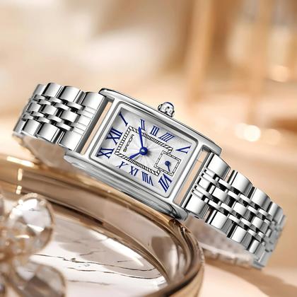 Imagem de Relógio De Pulso Feminino De Luxo Com Pulseira De Couro E Aço, Quartz SANDA 1116, Moda 2024
