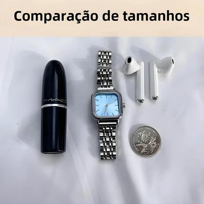 Imagem de Relógio De Pulso Feminino De Quartzo Com Pulseira De Aço E Nó De Bambu, Estilo Simples E Versátil,