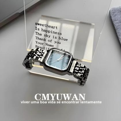 Imagem de Relógio De Pulso Feminino De Quartzo Com Pulseira De Aço E Nó De Bambu, Estilo Simples E Versátil,