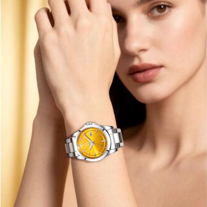 Imagem de Relógio de pulso feminino design elegante quartzo impermeavel 3atm -
