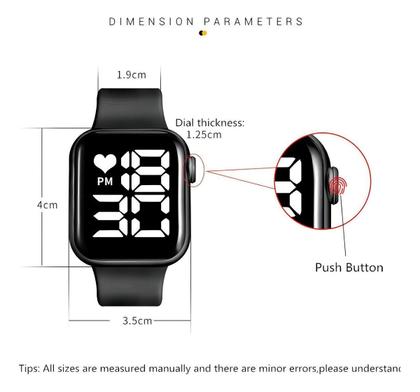 Imagem de Relógio De Pulso Led Digital Eletrônico Numero Grande Preto