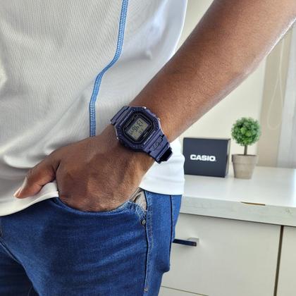 Imagem de Relógio de Pulso Marca Casio Masculino Digital 50 Metros Resistente Agua Esportivo Azul W-218H-2AVDF