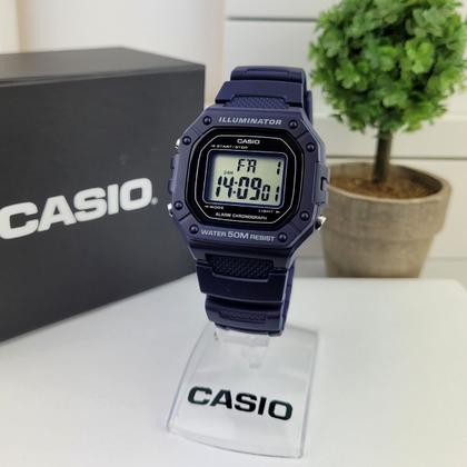 Imagem de Relógio de Pulso Marca Casio Masculino Digital 50 Metros Resistente Agua Esportivo Azul W-218H-2AVDF