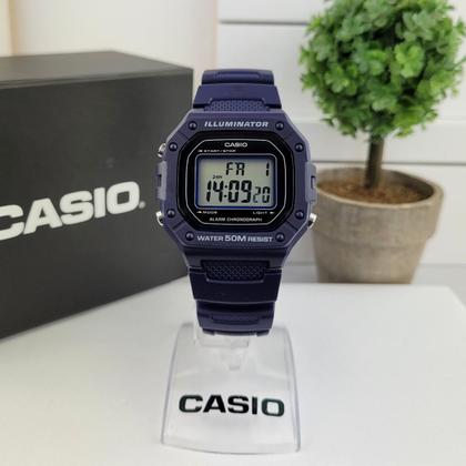 Imagem de Relógio de Pulso Marca Casio Masculino Digital 50 Metros Resistente Agua Esportivo Azul W-218H-2AVDF