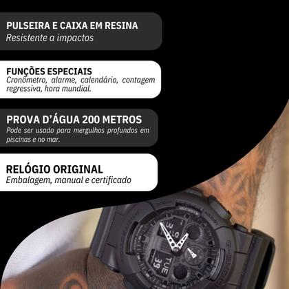 Imagem de Relógio de Pulso Masculino Casio GShock AnadigiProva DAgua 200 metros GA1001A1DR