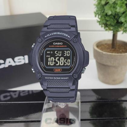 Imagem de Relógio De Pulso Masculino Casio Illuminator Digital Redondo Prova Dágua 50 Metros Esportivo Preto W-219H-8BVDF