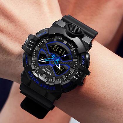 Imagem de Relógio de Pulso Masculino Led Digital Display Duplo Esportivo A Prova Dágua