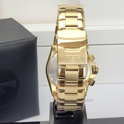 Imagem de Relógio de Pulso Masculino Technos Performance TS Carbon Cronógrafo Analógico Aço Inóx Prova Dágua Casual Dourado OS10FJ/1P
