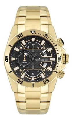 Imagem de Relógio de Pulso Masculino Technos Performance TS Carbon Cronógrafo Analógico Aço Inóx Prova Dágua Casual Dourado OS10FJ/1P