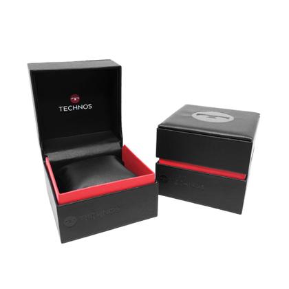Imagem de Relógio de Pulso Original Technos Analógico em Aço e Couro Masculino 2115TVM