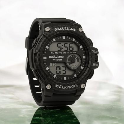 Imagem de Relógio De Pulso Preto Masculino Digital  MultiFuncional