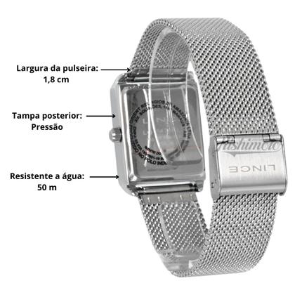 Imagem de Relógio de Pulso Quadrado Resistente Lince Feminino Original