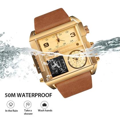 Imagem de Relógio de pulso SKMEI LED quadrado de face grande analógico para homens